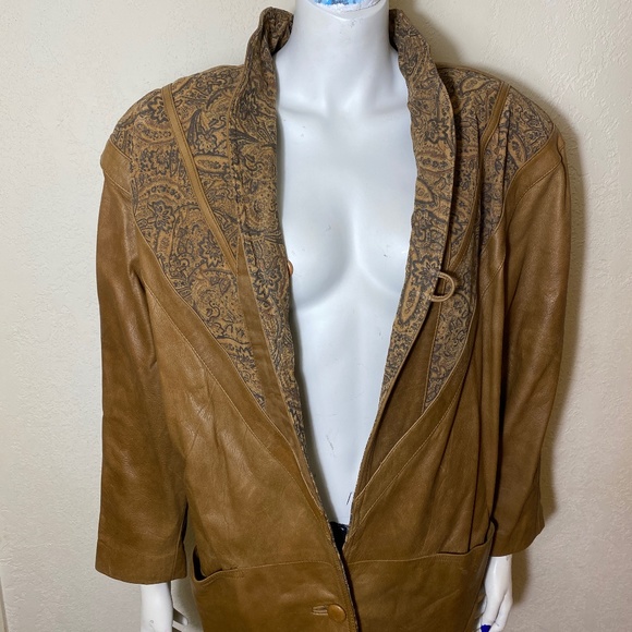Vintage Long Brown Leather Coat - Picture 6 of 12